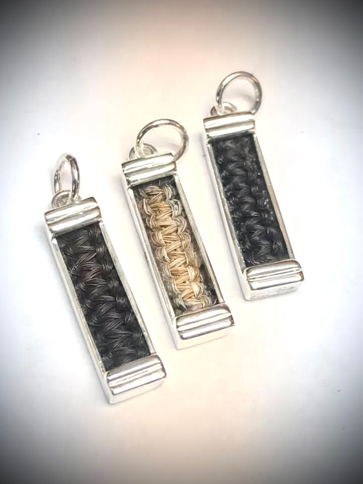 Horsehair Pendant, Woven Channel