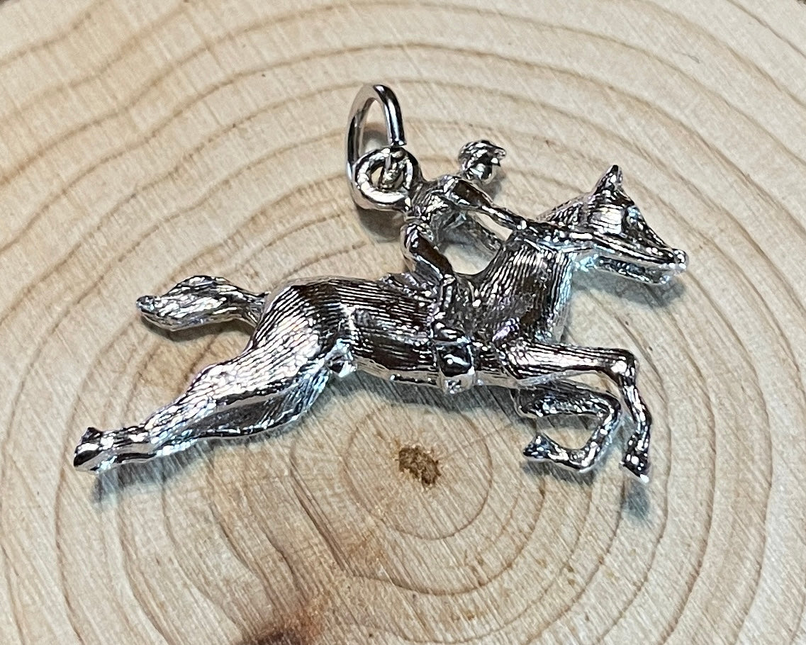 Jumping Horse & Rider, Pendant - Charm