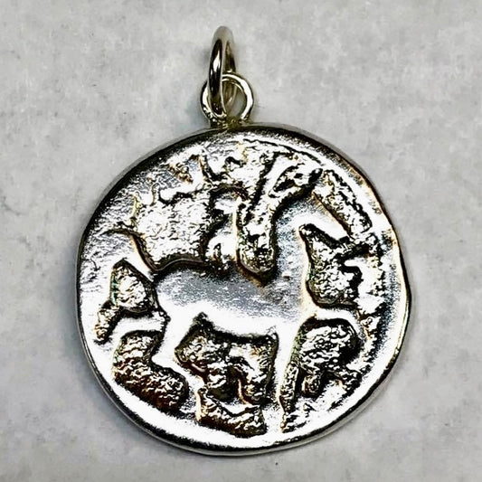 Ancient Horse Coin Replica Pendant "Facing Right"