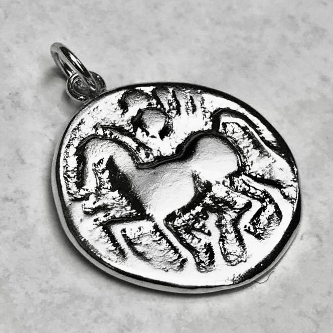 Ancient Horse Coin Replica Pendant "Facing Left"