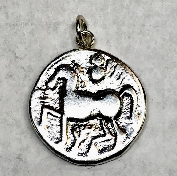 Ancient Horse Coin Replica Pendant "Facing Left"