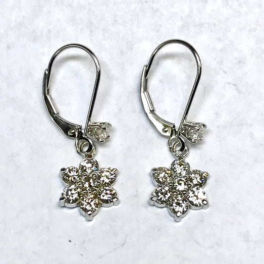 Diamond Cluster Dangle Earrings