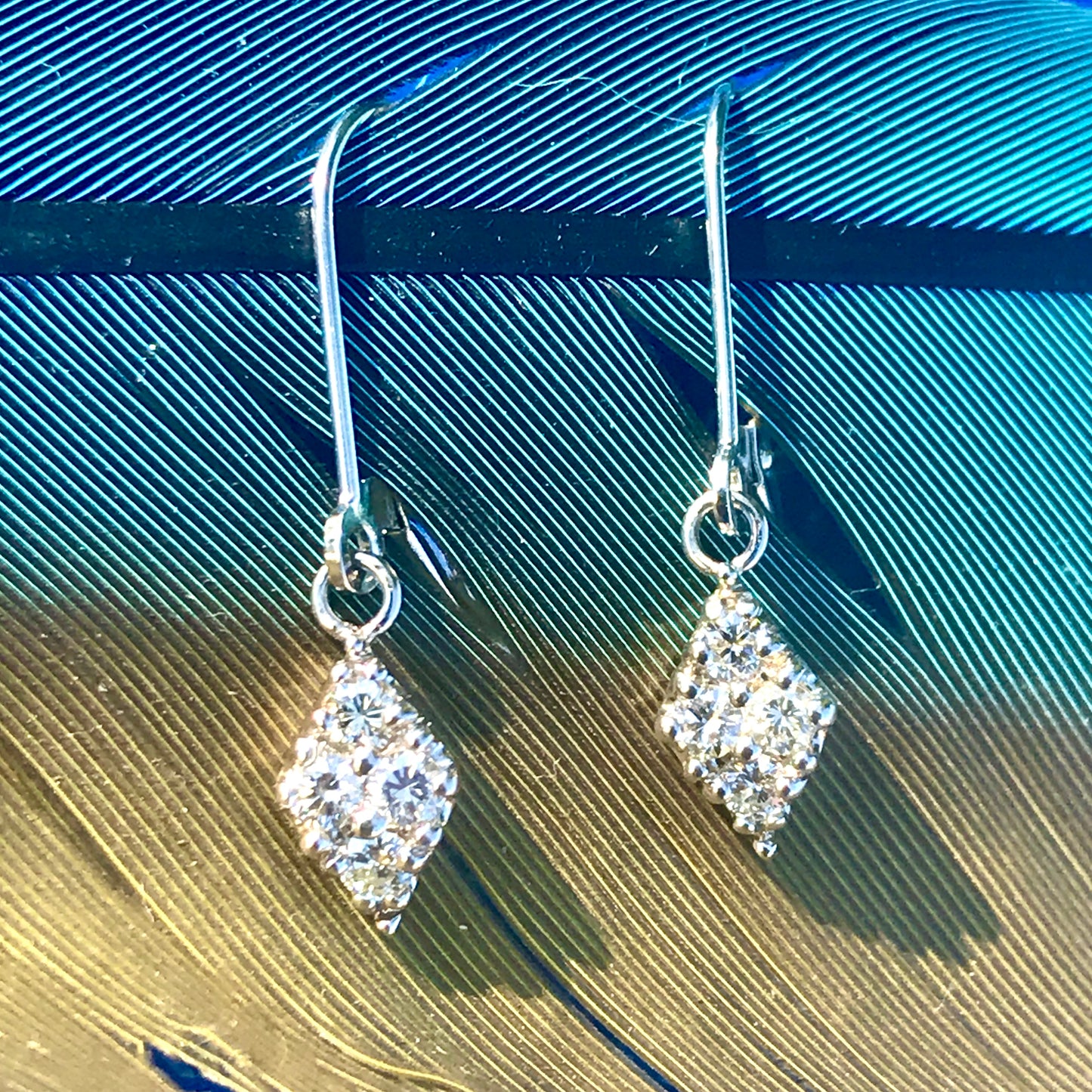 Diamond Drop Earrings in White Gold