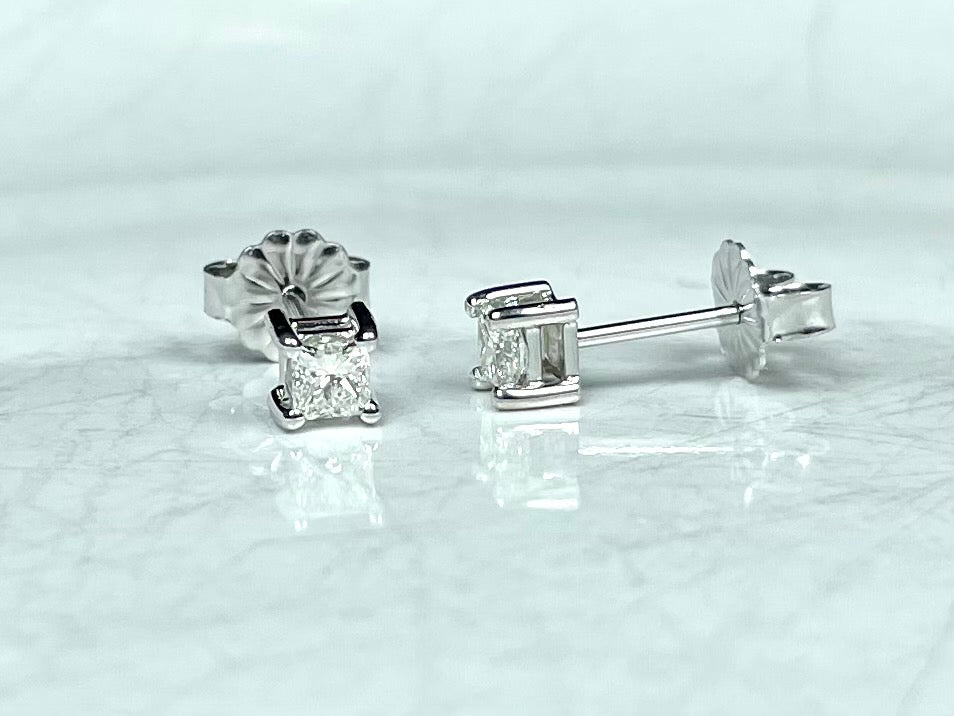 Princess Cut Diamond Stud Earrings