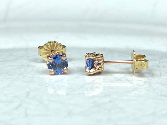 Ceylon Color Sapphire Stud Earrings