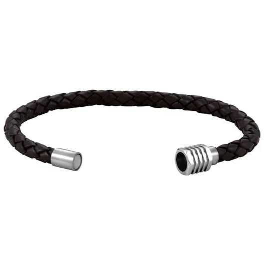 Braided Leather Bracelet, ~6mm