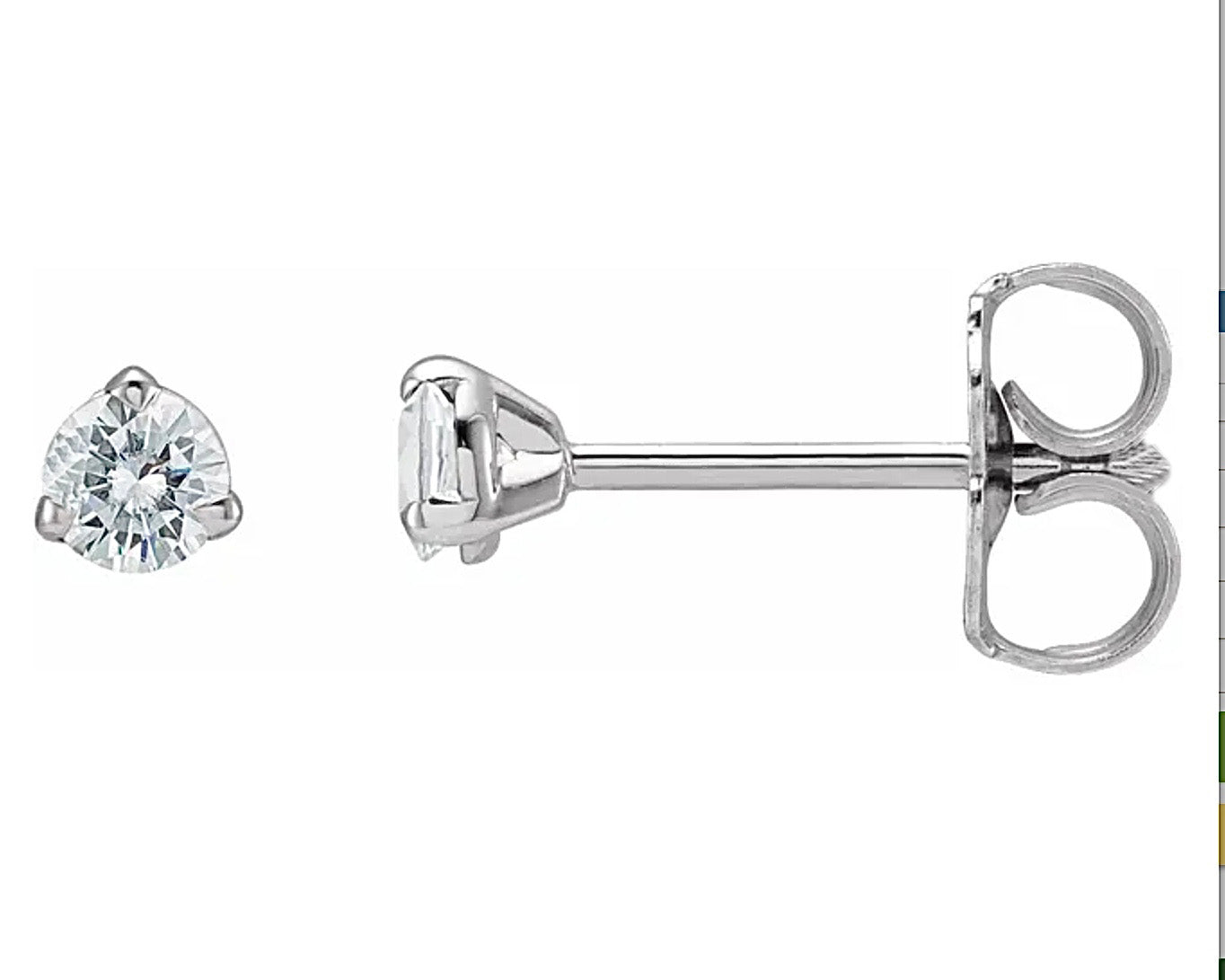 Martini - Cocktail Earrings with Lab-Grown Moissanite, 3mm.