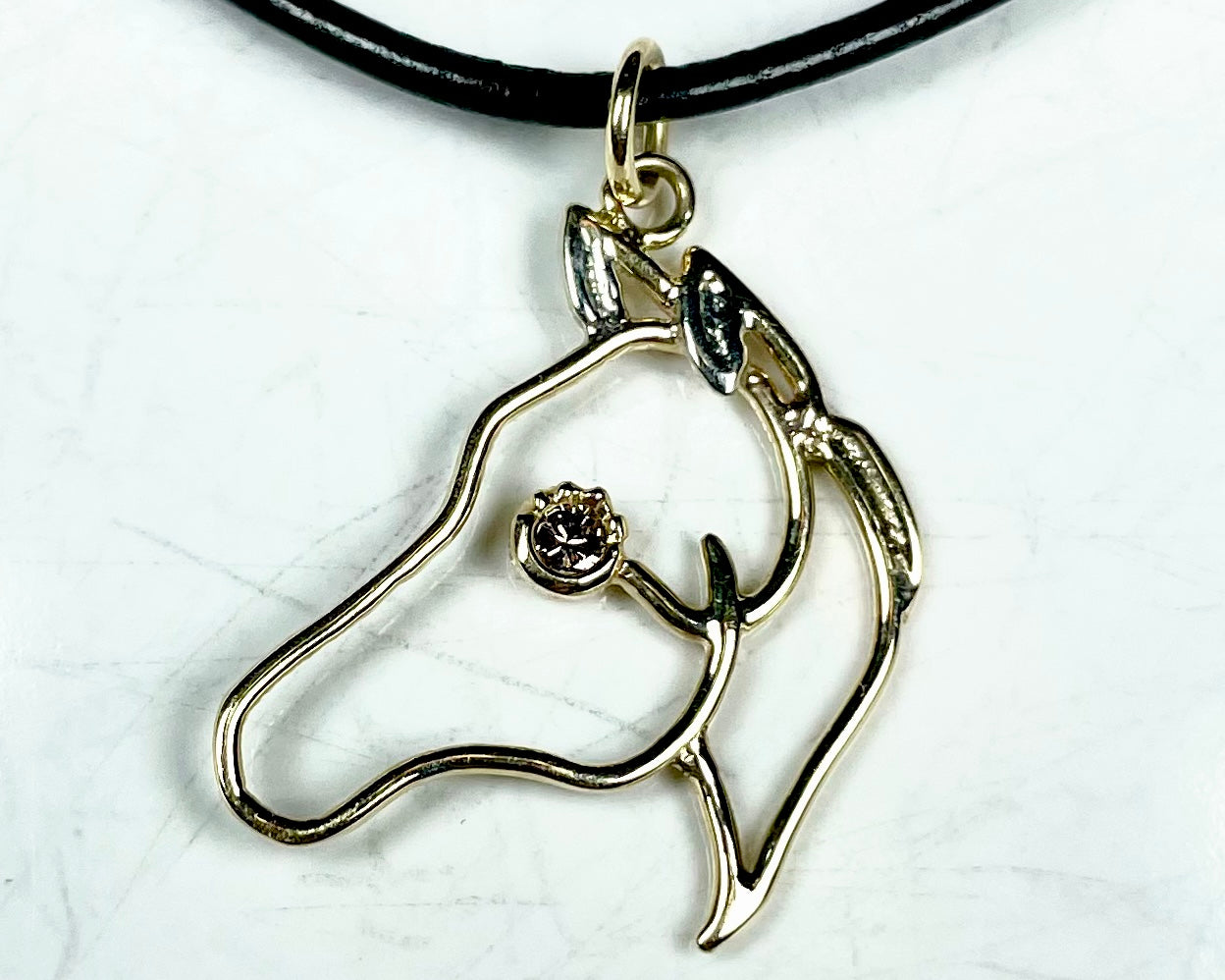 Horse Head & Diamond Wire Pendant